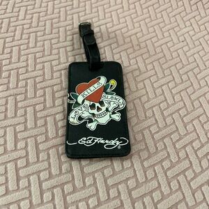 Ed Hardy Black Skull Luggage Tag